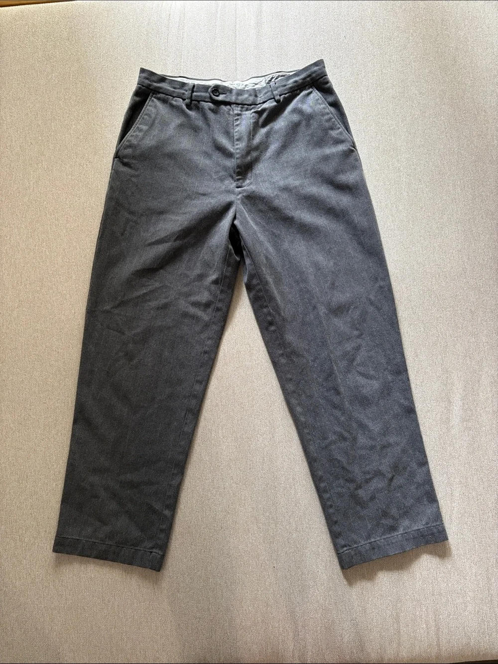 Classic Men's Gray Herringbone Pants